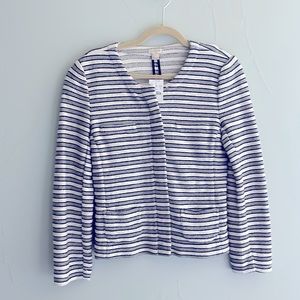 J Crew jacket in navy and white stripe, size small